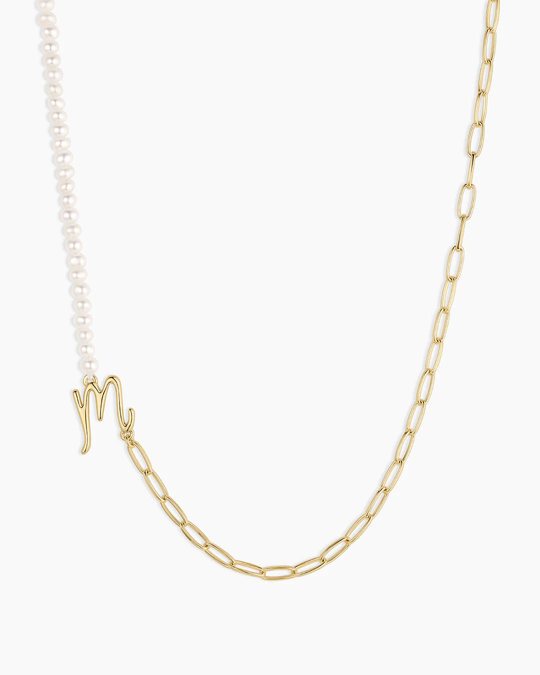Lou Pearl Alphabet Necklace NikNenz™ Premium Gold & Diamonds