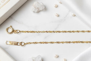 18K Gold Anklet (750/1000) Singapore Link – Solid Yellow Gold Ankle Chain – 18-Karat Women'S Ankle Bracelet – Gift for Women