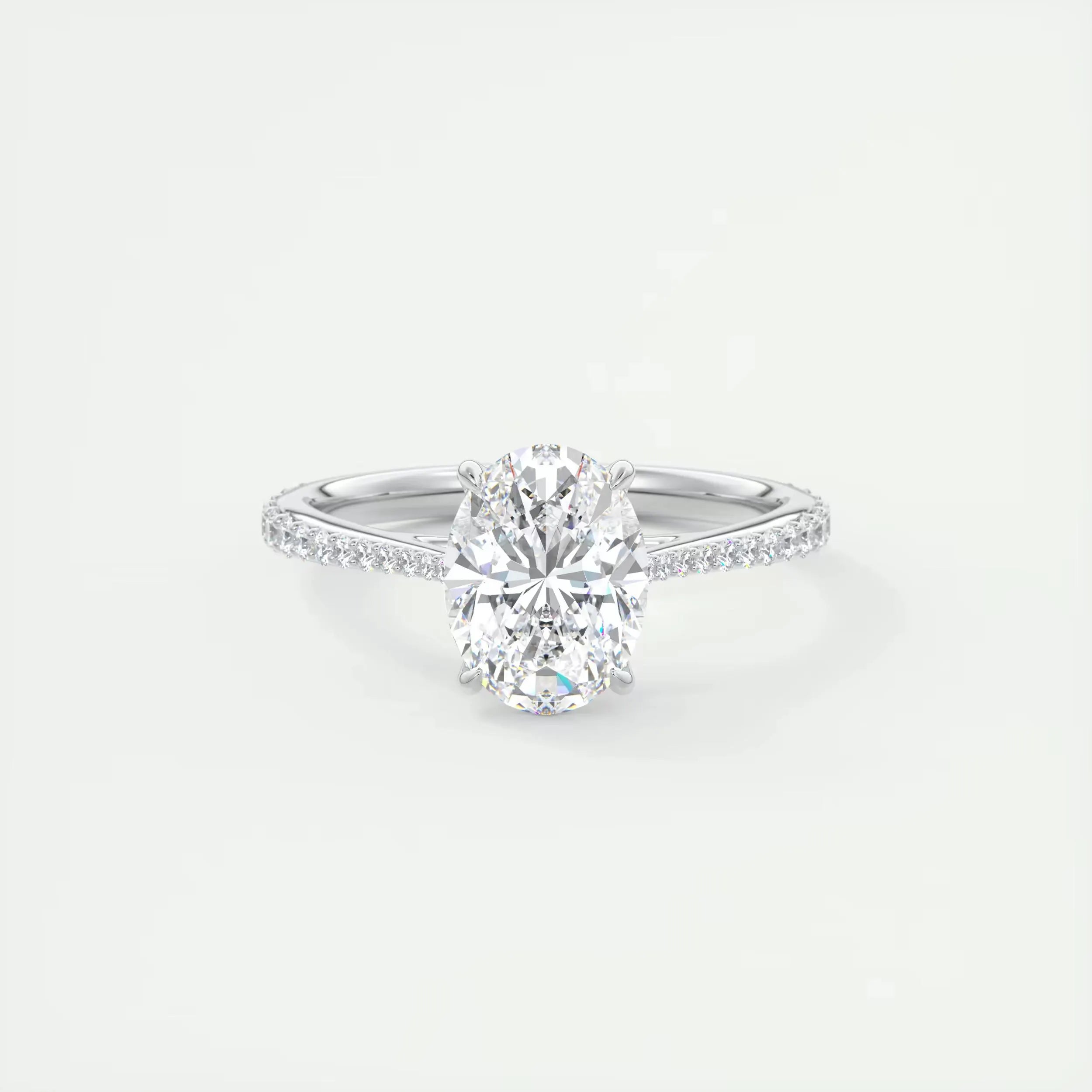 2.35 TCW Oval Cut Lab Grown Diamond Solitaire Accent Ring, 14K Solid Gold Engagement Ring, Wedding Ring, Bridal Ring, Anniversary Gift Ring.