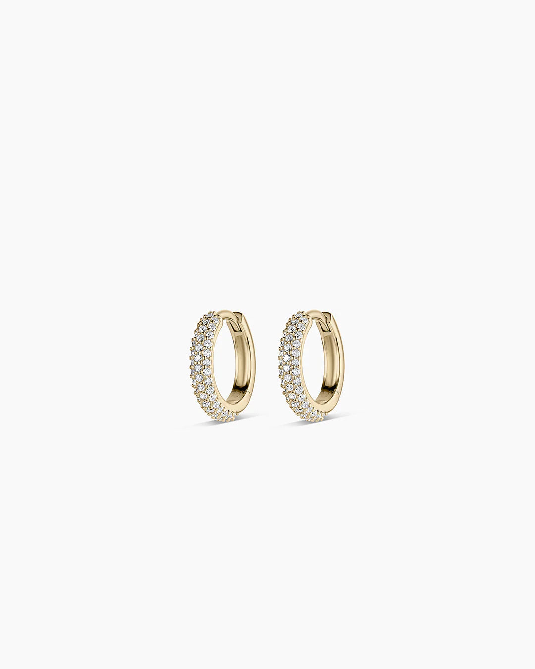14K Diamond Paseo Huggies