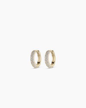 14K Diamond Paseo Huggies