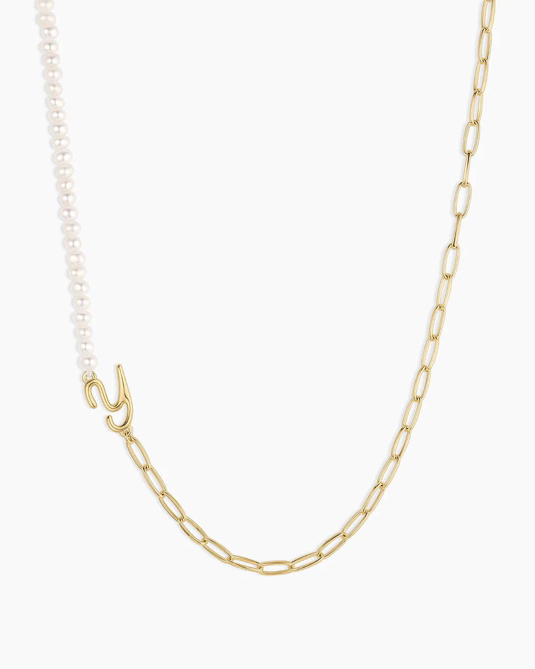 Lou Pearl Alphabet Necklace NikNenz™ Premium Gold & Diamonds