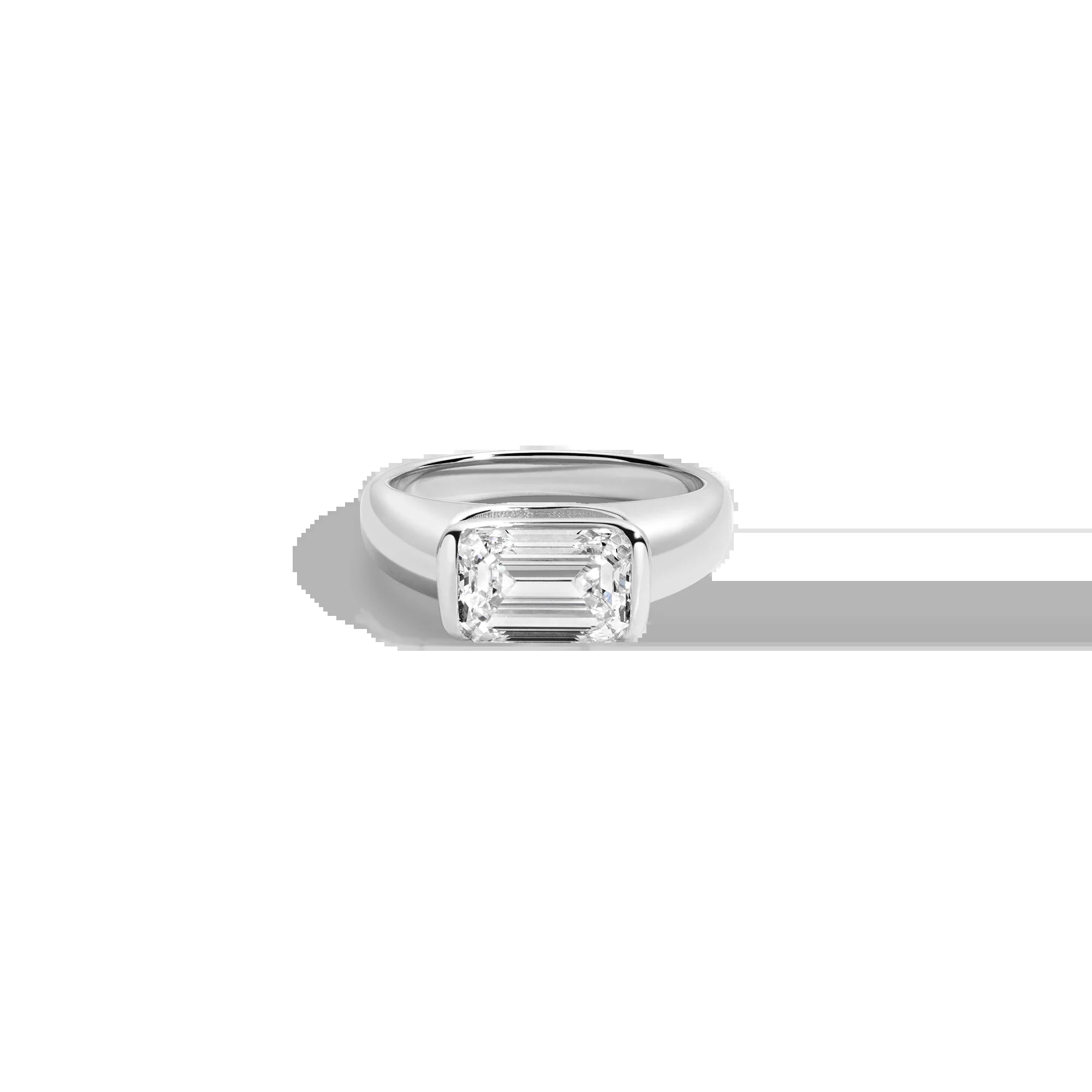 3Ct Emerald Lab Grown Diamond Floating Signet Ring NikNenz™ Premium Gold & Diamonds