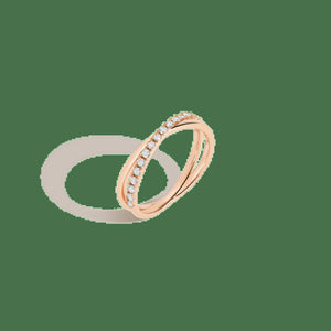 Diamond Crossover Ring NikNenz™ Premium Gold & Diamonds