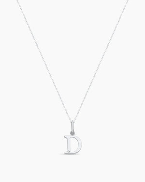 Diamond Vintage Alphabet Charm Necklace