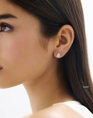 Radiant Pear Lab Diamond Studs.