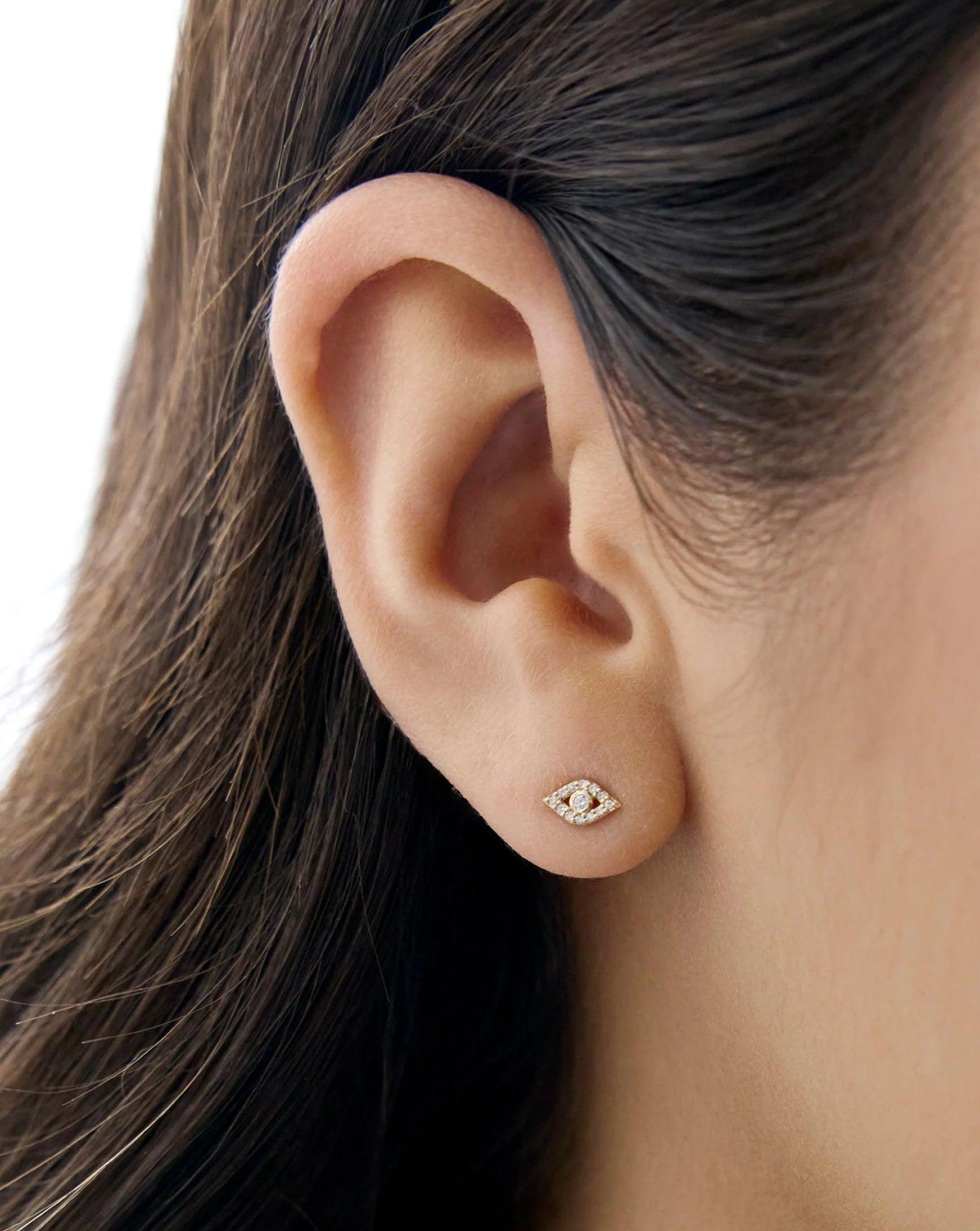 Pavé Diamond Evil Eye Studs.