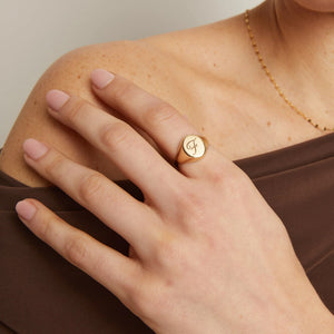 Round Signet Ring NikNenz™ Premium Gold & Diamonds