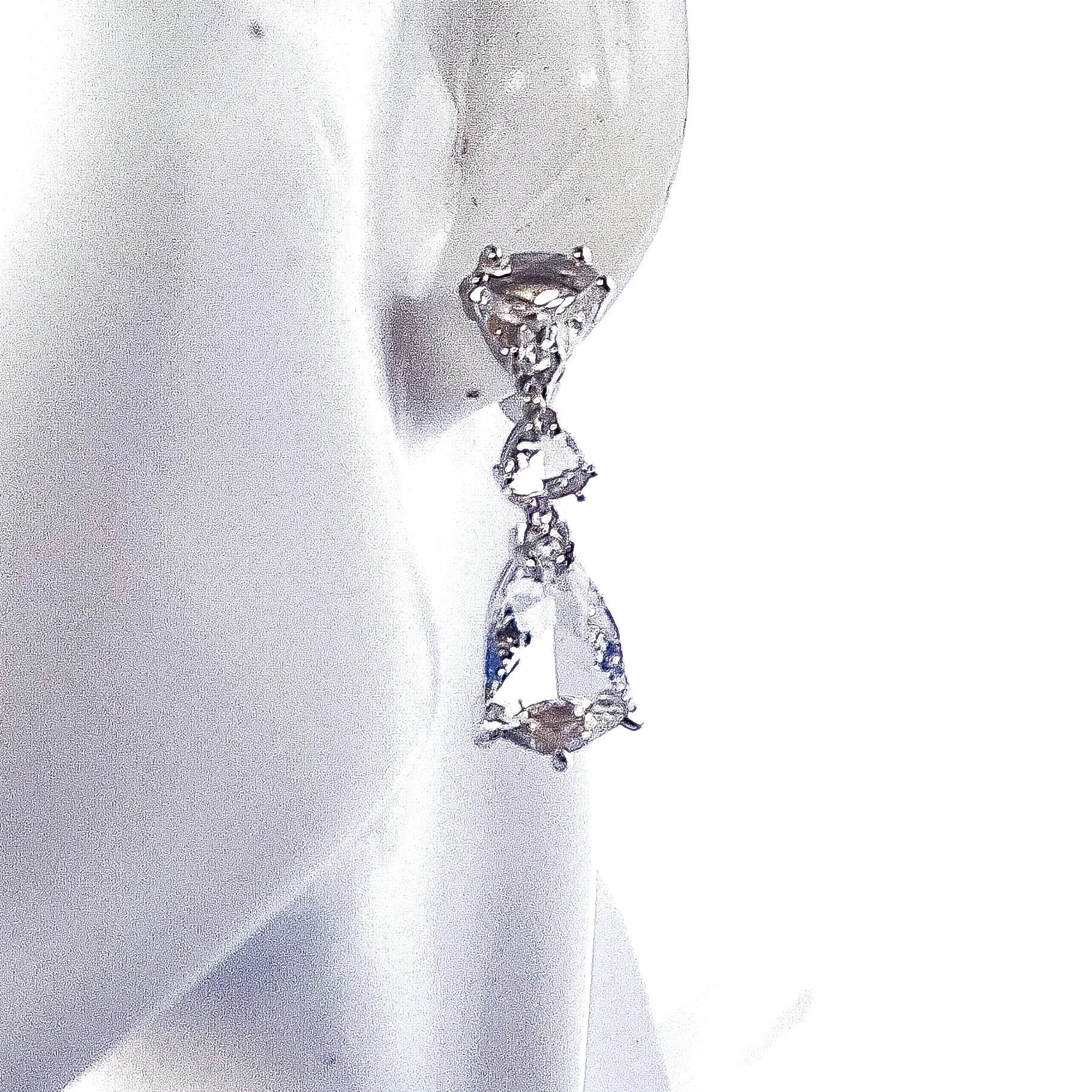 Regal Diamond Wedding Drop Earrings. Swarovski-Like Earrings for Women.