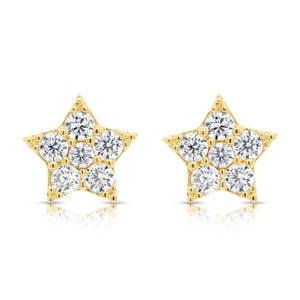 Dazzling 14K Gold Star Shaped Stud Earrings - Perfect for Everyday Elegance!.