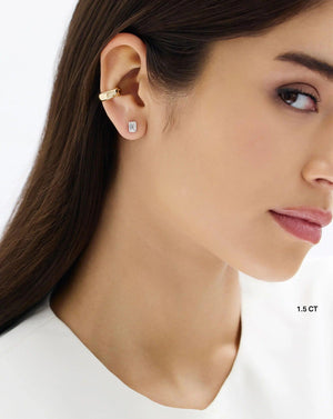 Elegant Emerald Lab Diamond Studs – Timeless Sparkle for Every Occasion.