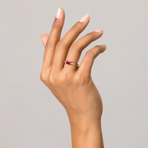 Birthstone Baguette Ring - Alexandrite NikNenz™ Premium Gold & Diamonds