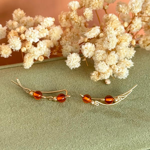 Gold Ear Climbers, Minimalist Handmade Jewelry Gift for Her
