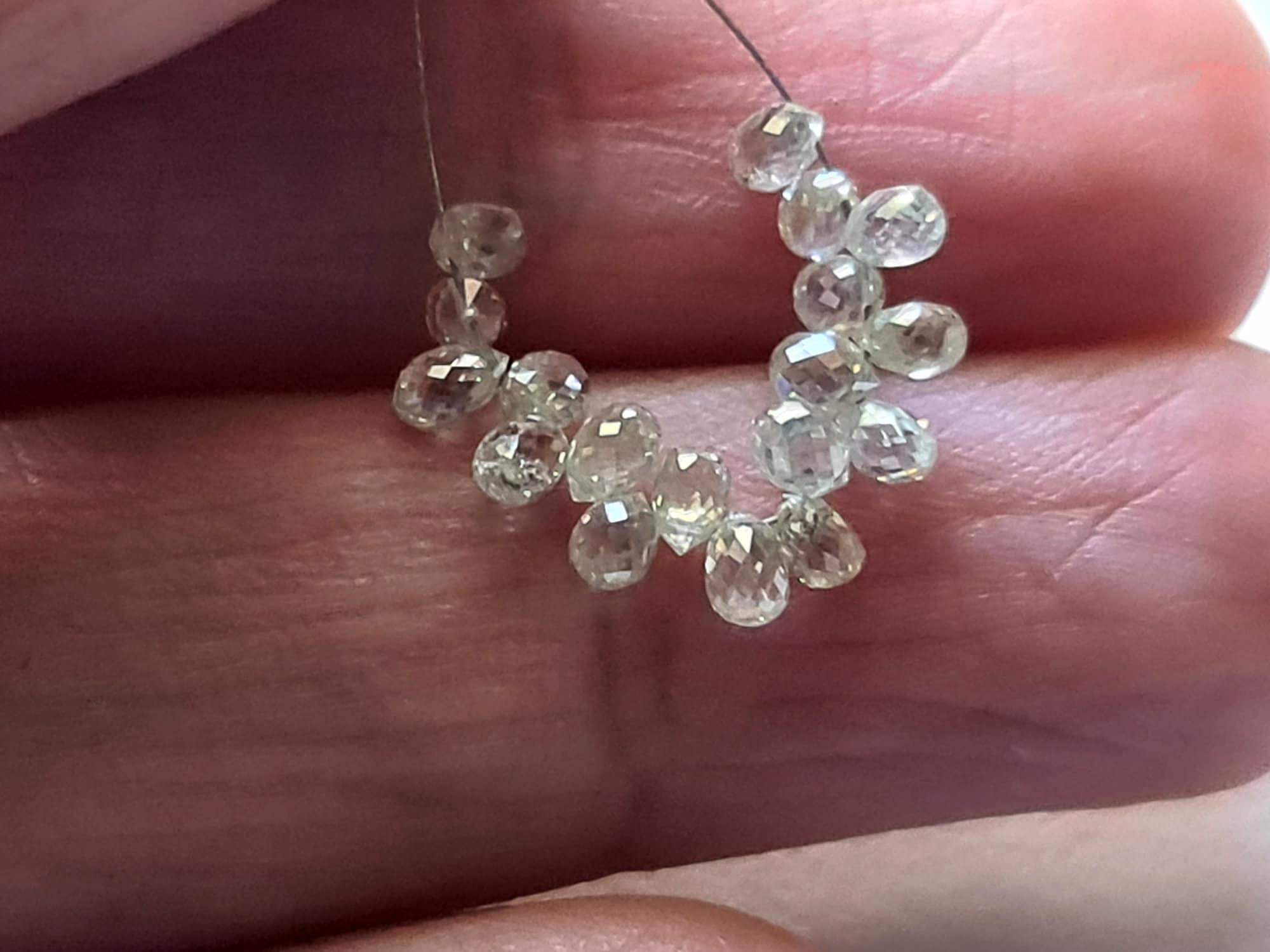 2.4X1.7Mm-3.2X2.5Mm Clear White Diamond Drop, Sparkling Clear White Faceted Diamond Tear Drops, Diamond Drops (1Pc to 2Pcs Option)-Ppsk12