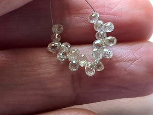 2.4X1.7Mm-3.2X2.5Mm Clear White Diamond Drop, Sparkling Clear White Faceted Diamond Tear Drops, Diamond Drops (1Pc to 2Pcs Option)-Ppsk12