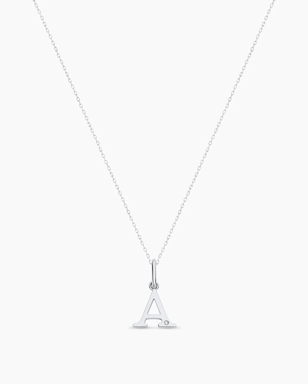 Diamond Vintage Alphabet Charm Necklace