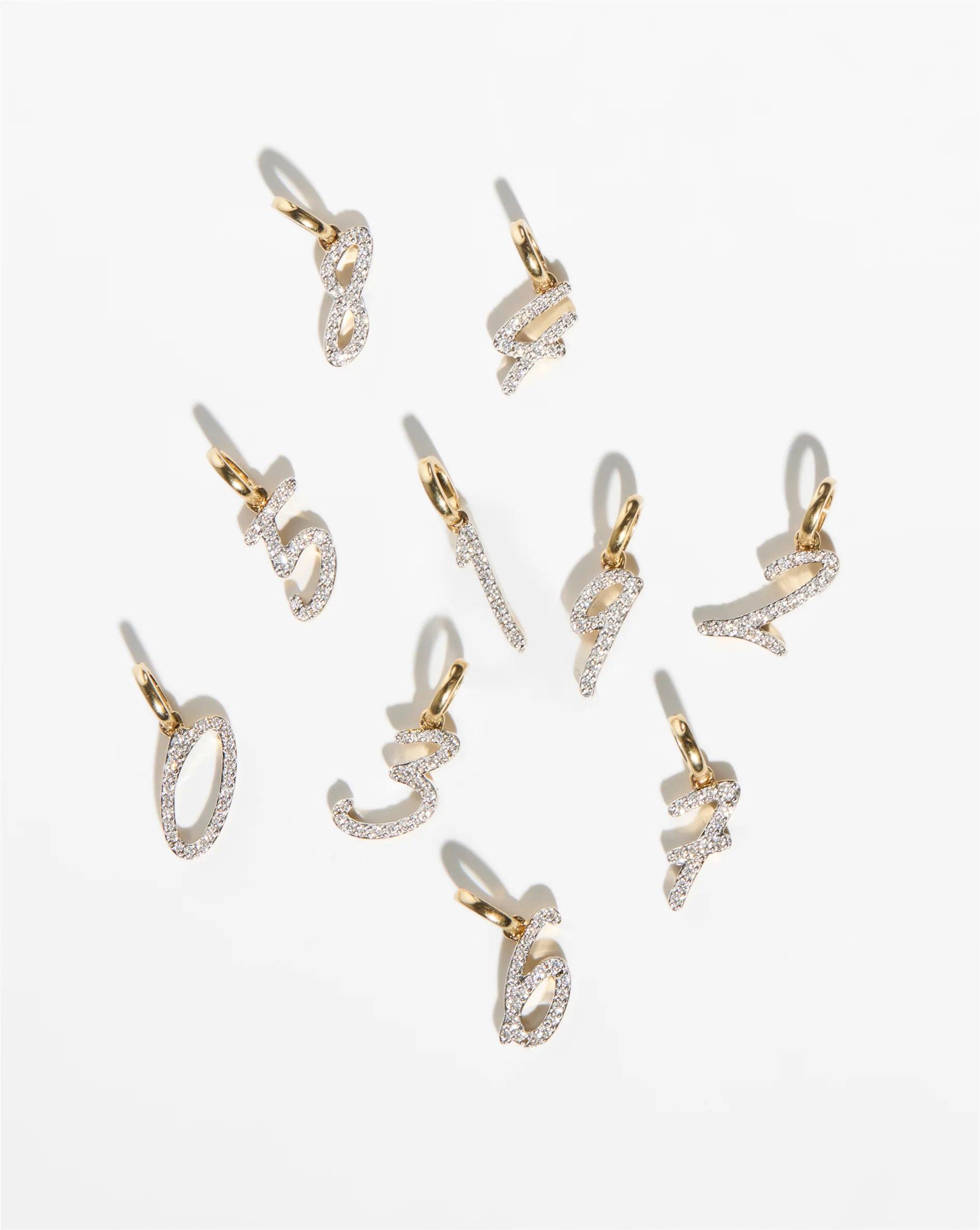 Sparkling Diamond Number Pendant - Personalize Your Shine!.