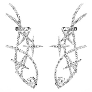 Sterling Silver Cubic Zirconia Shooting Star Ear Cuff Climbers