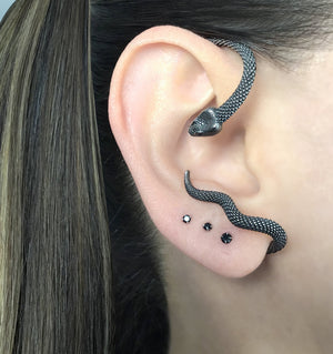 Snake Ear Cuff, No Piercing Gothic Earring, Unisex Goth Stainless Steel Jewelry