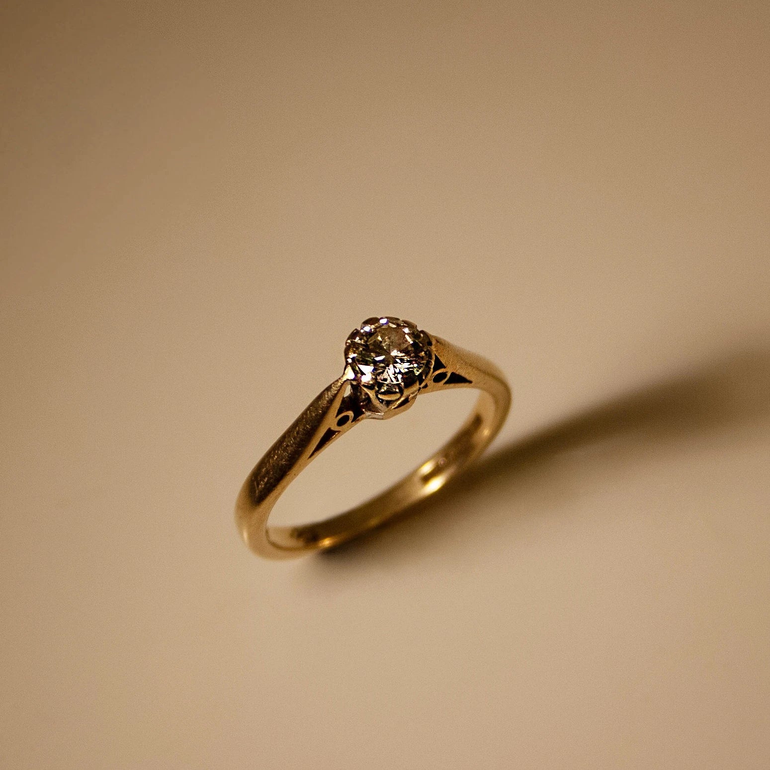 Cathedral - Gold and Solitaire Diamond Engagement Ring