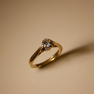 Cathedral - Gold and Solitaire Diamond Engagement Ring