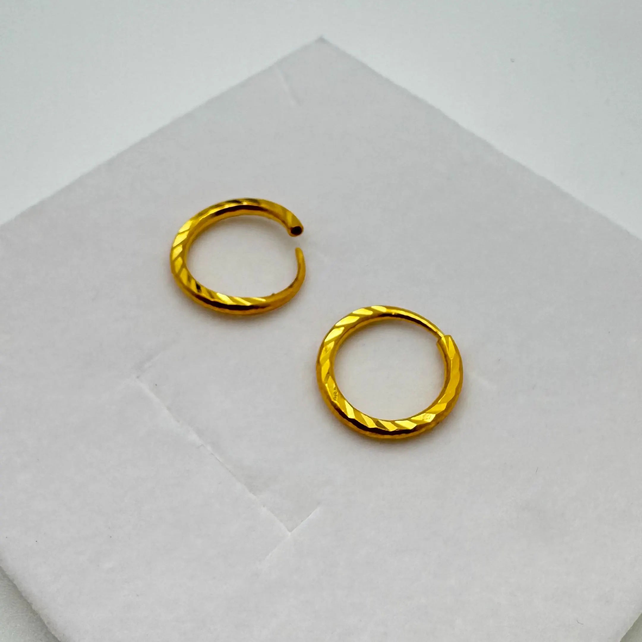 Pure Gold Hoops 2.3 Grams, 24K Solid Gold Earrings for Women, 15MM Hoops for Her, Genuine 999.9 Yellow Gold