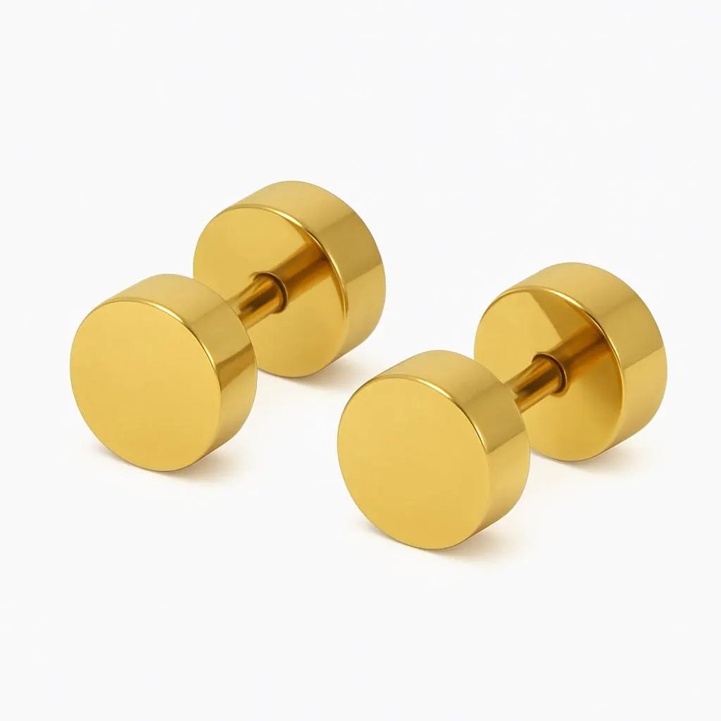 Faux Plug Surgical Steel Stud Earrings Illusion Gauge, 4 Colors