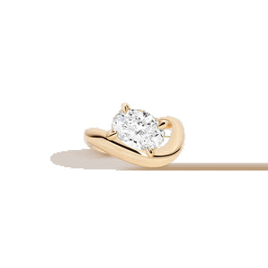 3Ct Oval Lab Grown Diamond Floating Ring NikNenz™ Premium Gold & Diamonds