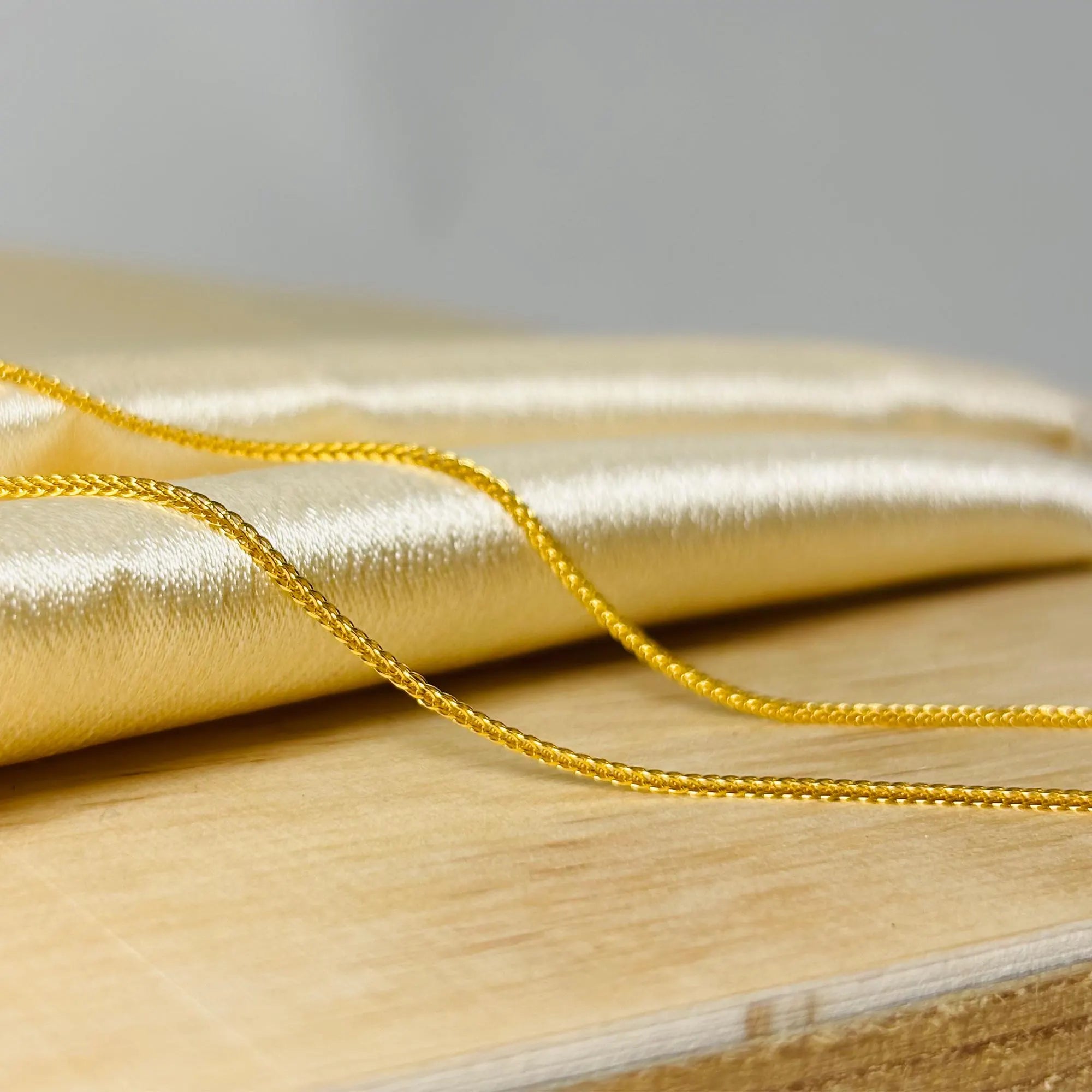 Handmade 24K Solid Gold Chain Necklace, 999 Pure Gold Jewelry,Simple Design