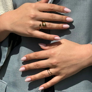 Waterproof Gold Double Band Ring - Adjustable Stainless Steel Ring - Tarnish Free Gold Ring - Elegant Dainty Ring for Everyday