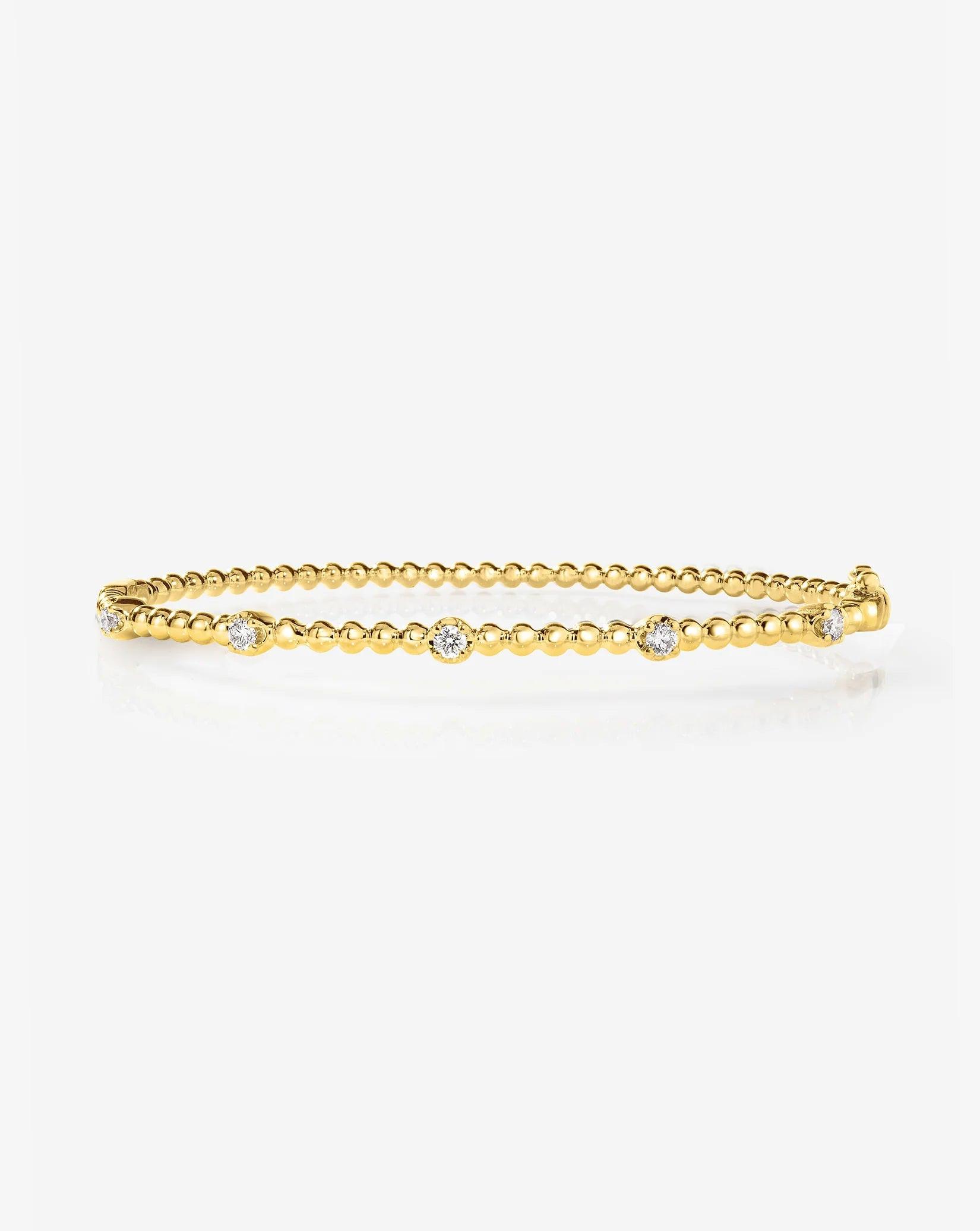 Exquisite Diamond Bead Bangle - Elevate Your Elegance.