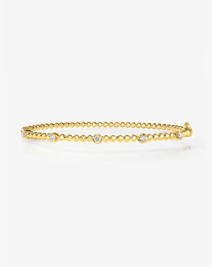 Exquisite Diamond Bead Bangle - Elevate Your Elegance.