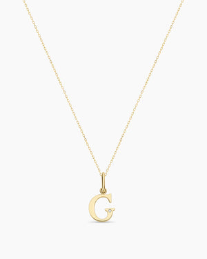 Diamond Vintage Alphabet Charm Necklace