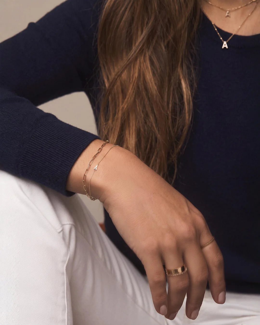 14K Diamond Pavé Alphabet Bracelet