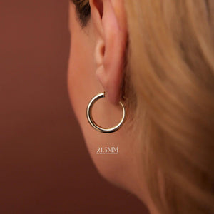 Dainty 14K Gold Hoop Earrings - 3MM Thickness, Available in Small, Medium & Large Sizes, sold as a Pair.