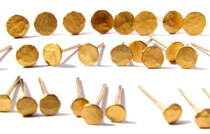 24K Solid Gold Stud Earrings, 5mm Pure Yellow Gold Post Earrings.