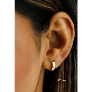 Dainty 10K Solid Gold Minimalist Huggie Hoop Earrings for Everyday Wear