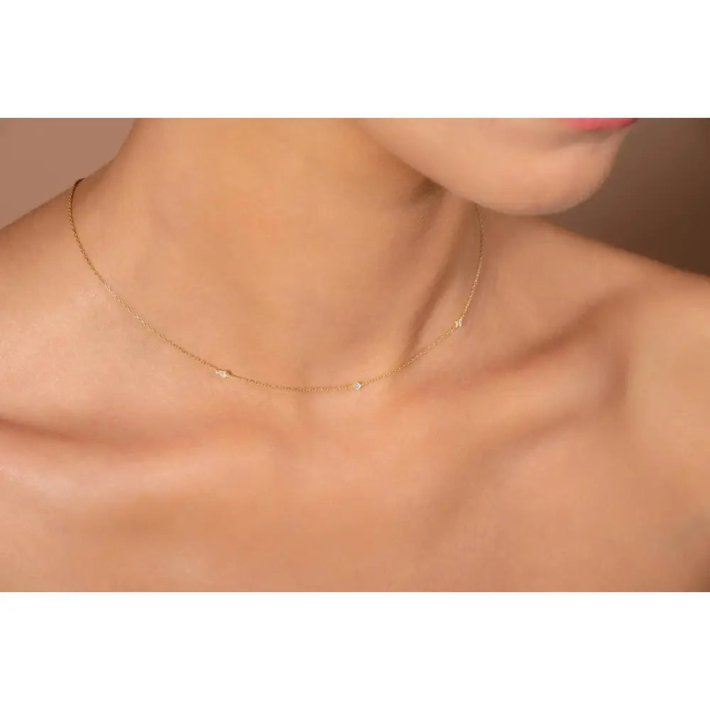 Dainty 14K Gold Diamond Solitaire Necklace – Minimalist Fine Jewelry for Women.