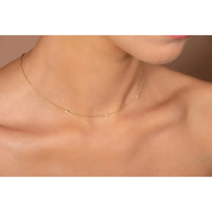 Dainty 14K Gold Diamond Solitaire Necklace – Minimalist Fine Jewelry for Women.