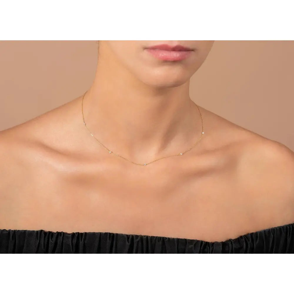 Dainty 14K Gold Diamond Solitaire Necklace – Minimalist Fine Jewelry for Women.