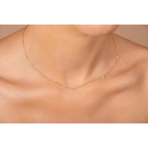 Dainty 14K Gold Diamond Solitaire Necklace – Minimalist Fine Jewelry for Women.