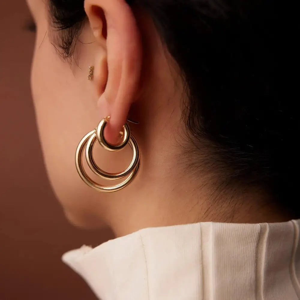 Dainty 14K Gold Hoop Earrings - 3MM Thickness, Available in Small, Medium & Large Sizes, sold as a Pair.