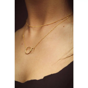 Dainty 14K Gold Satellite Choker Necklace - Perfect Layering Chain for Women.