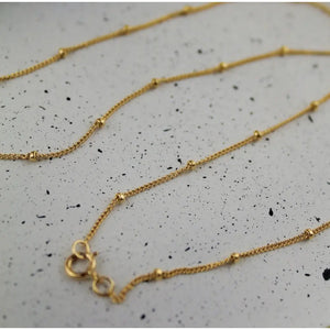 Dainty 14K Gold Satellite Choker Necklace - Perfect Layering Chain for Women.