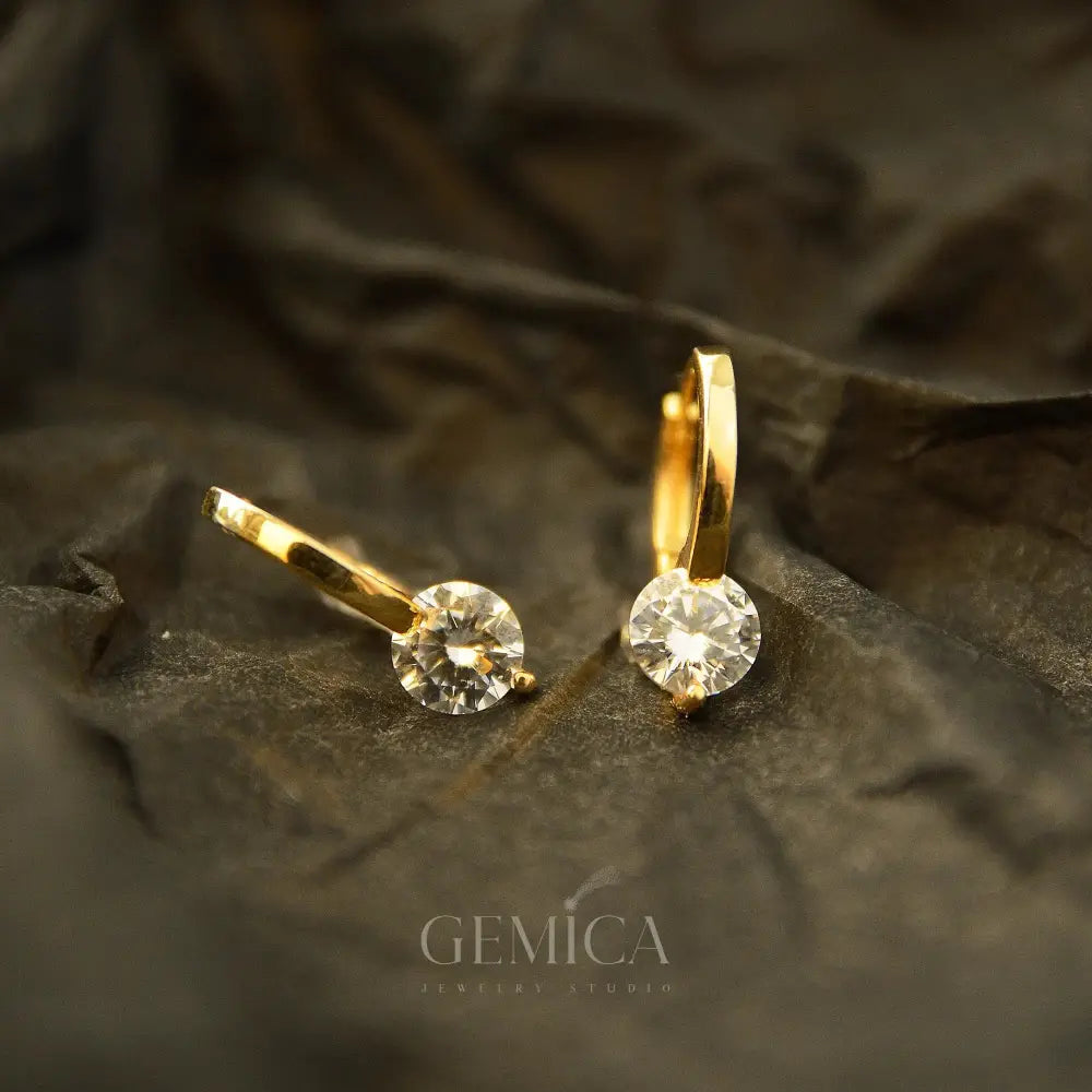 Dainty 14K Gold Vermeil CZ Diamond Huggie Hoops