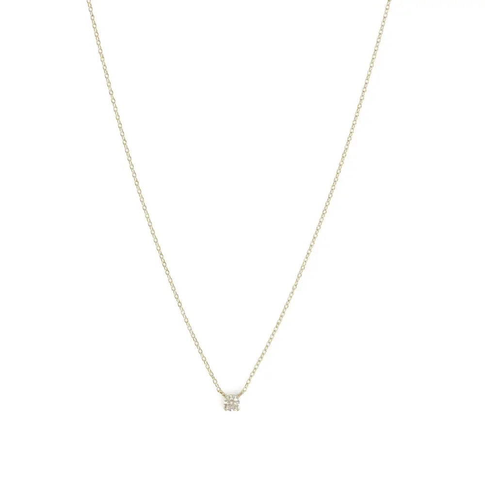 Dainty 14K Solid Gold Diamond Solitaire Necklace - Elegant Minimalist Floating Pendant Jewelry.