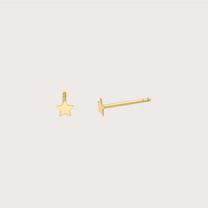 Dainty 14K Solid Gold Star Earrings - Celestial Minimalist Jewelry Elegance.
