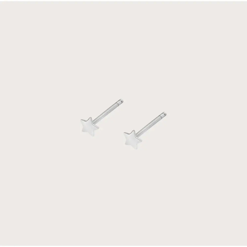 Dainty 14K Solid Gold Star Earrings - Celestial Minimalist Jewelry Elegance.