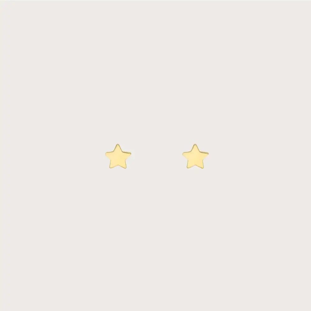 Dainty 14K Solid Gold Star Earrings - Celestial Minimalist Jewelry Elegance.