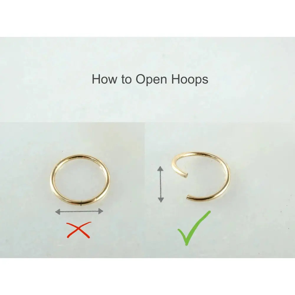 Dainty 18K Gold Petal Hoop Earrings - Tiny 14mm Floral Sleeper Hoops.